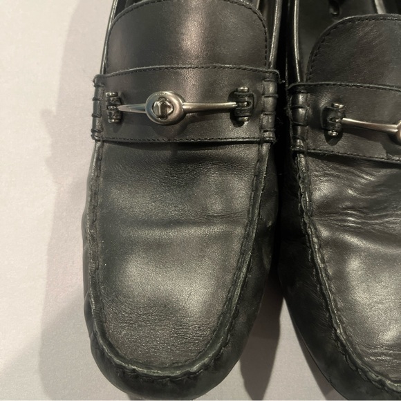 Coach Crosby Driver Turnlock Flat Shoe Black Leather Driving Loafer Mens 12 D - Picture 8 of 13